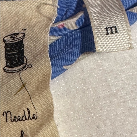 Anthropologie Needle & Thread Cornflower Blue & White Print Sleeveless Dress Med - Picture 5 of 5